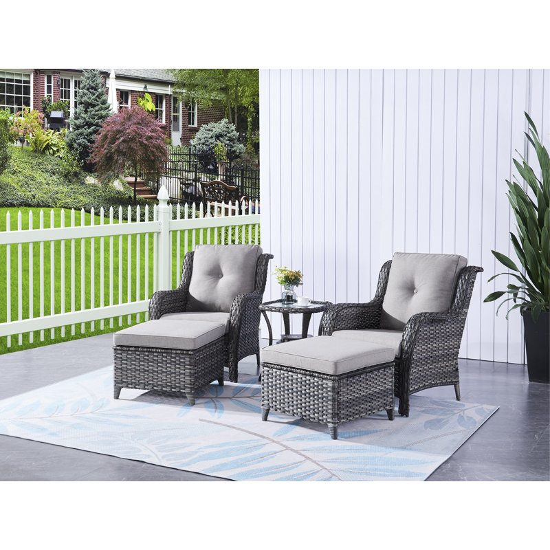 Hummuh Carolina Polyethylene (PE) Wicker 2 Person Seating Group with Cushions Wayfair